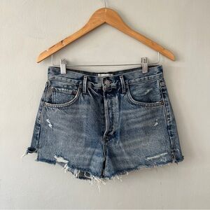 AGOLDE Jaden High Rise Distressed Vintage Style Shorts in Surreal Size 28